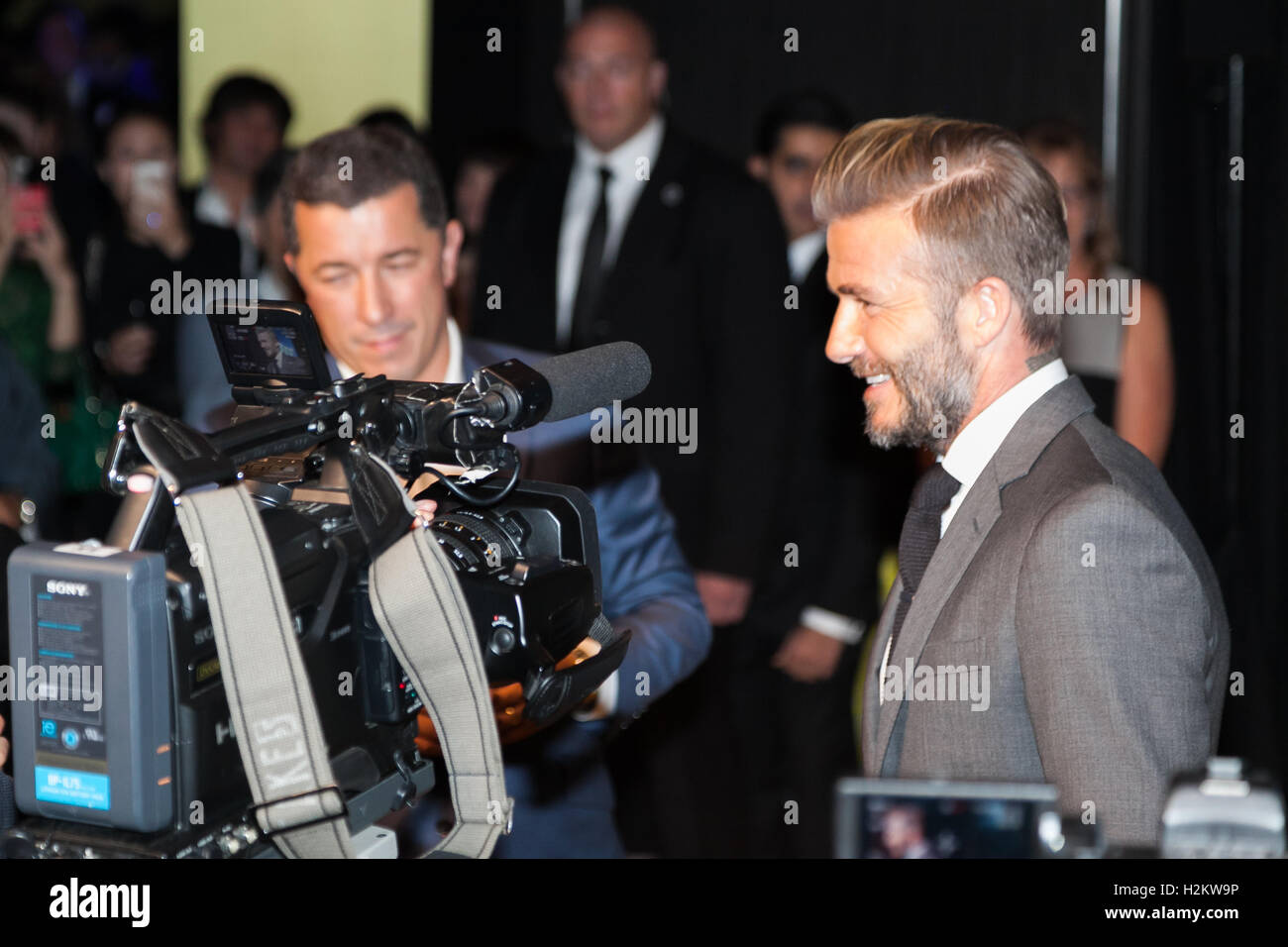 Tokyo, Japan. 29th September, 2016. Former England soccer star David(02)