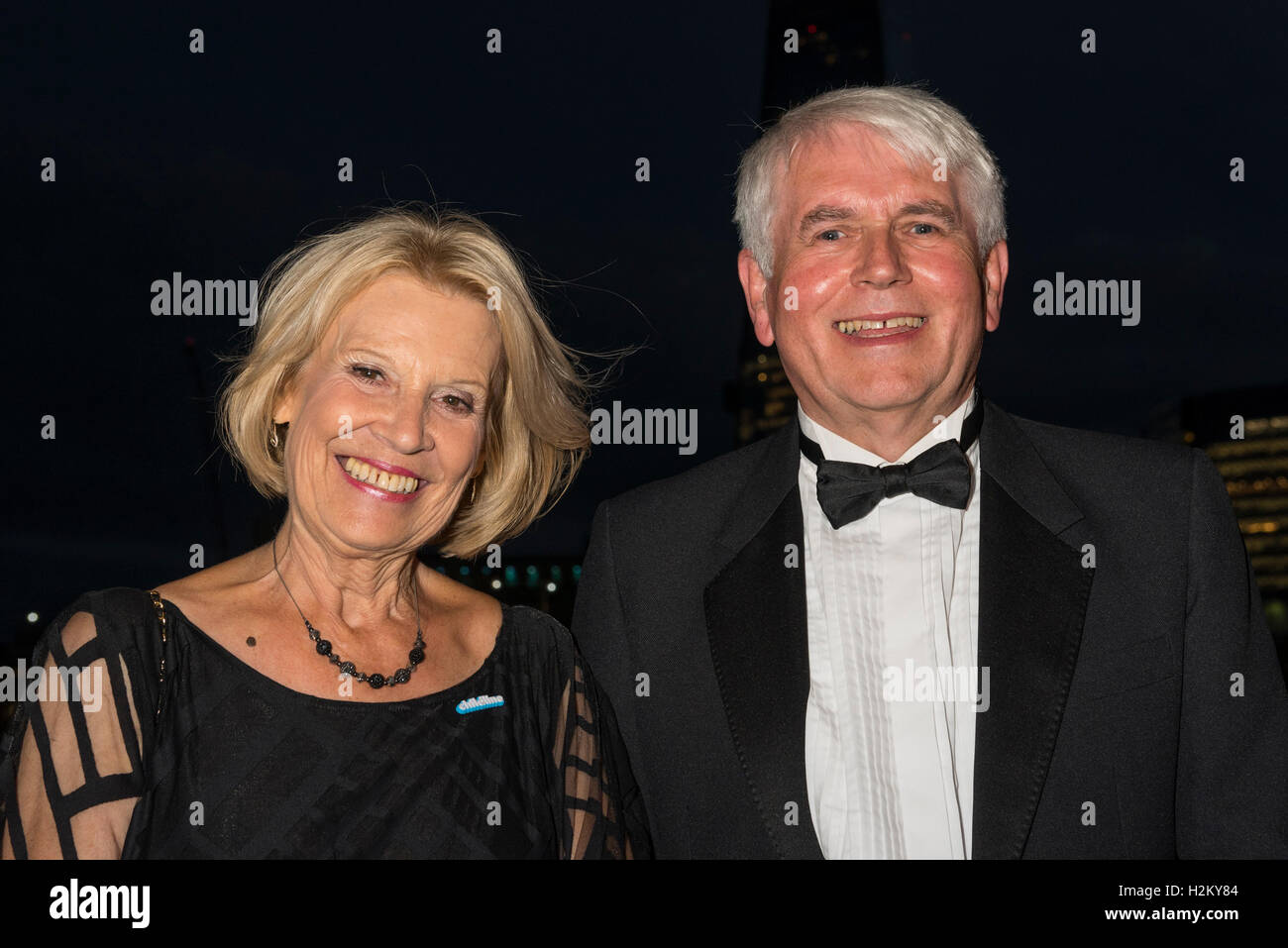 London, UK.  29 September 2016.   Former Great British Bake-Off contestant, Christine Wallace and partner attend the Childline Ball at Old Billingsgate Market to help celebrate 30 years of Childline.  This year's theme is The Great British Bake-Off. Credit:  Stephen Chung / Alamy Live News Stock Photo