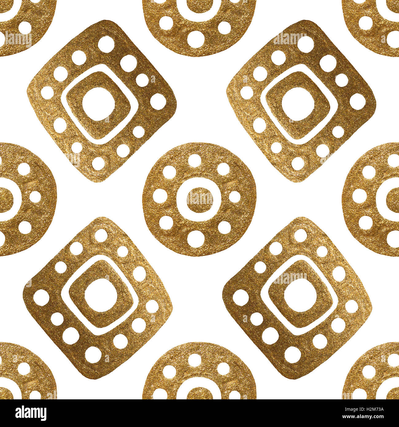 Tribal vintage ethnic seamless pattern. Hand drawn gold background. Stock Photo