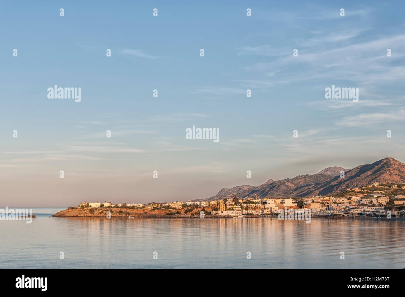 A glorious sunrise at Makrygialos on the Greek island of Crete. Stock Photo