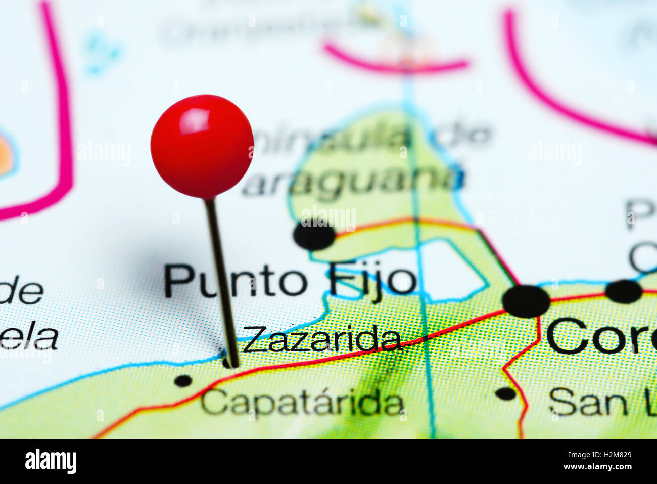 Zazarida pinned on a map of Venezuela Stock Photo Alamy
