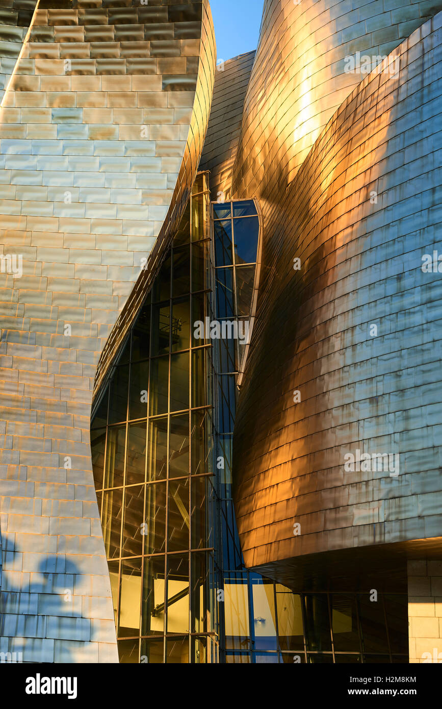 Detail of the Guggenheim Museum, Bilbao, Biscay, Basque Country, Euskadi, Spain, Europe. Stock Photo