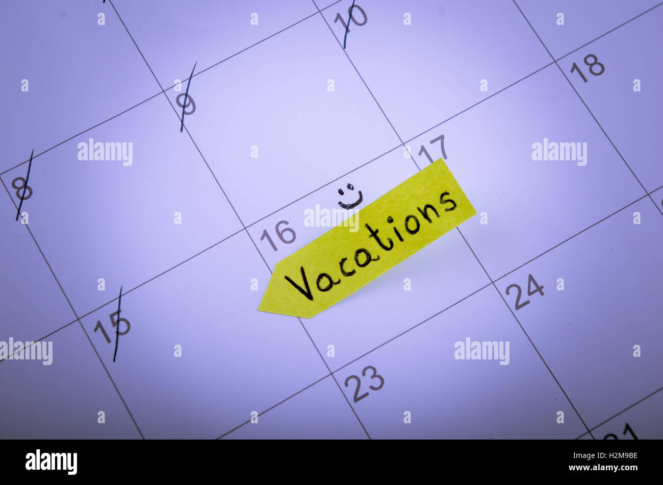 Vacation Day Is Marked On A Calendar Stock Photo Alamy Vacation A Day Calendar