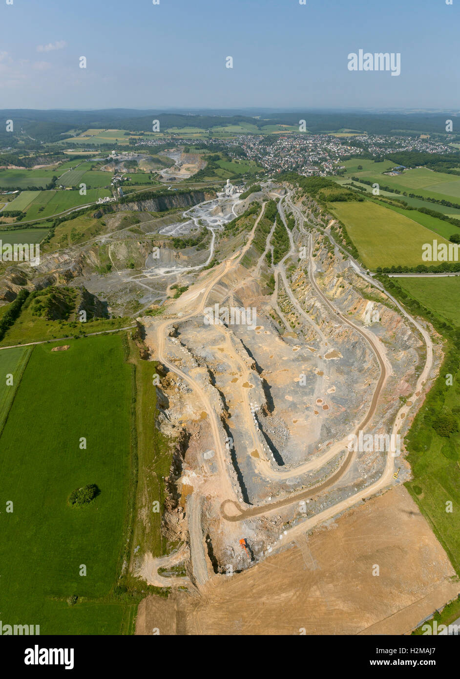 Aerial picture, stone quarry high Lieth, aerial picture of Warstein, Sauerland North Rhine