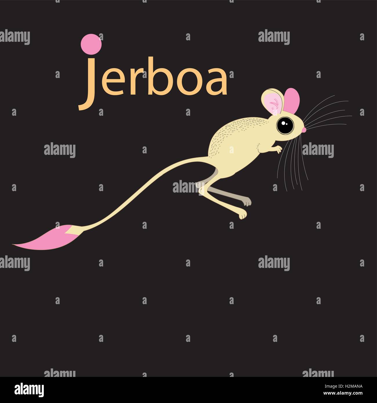 Prehistoric jerboa dinosaur. Dino is jumping. Raptor Animal Monster Stock  Vector