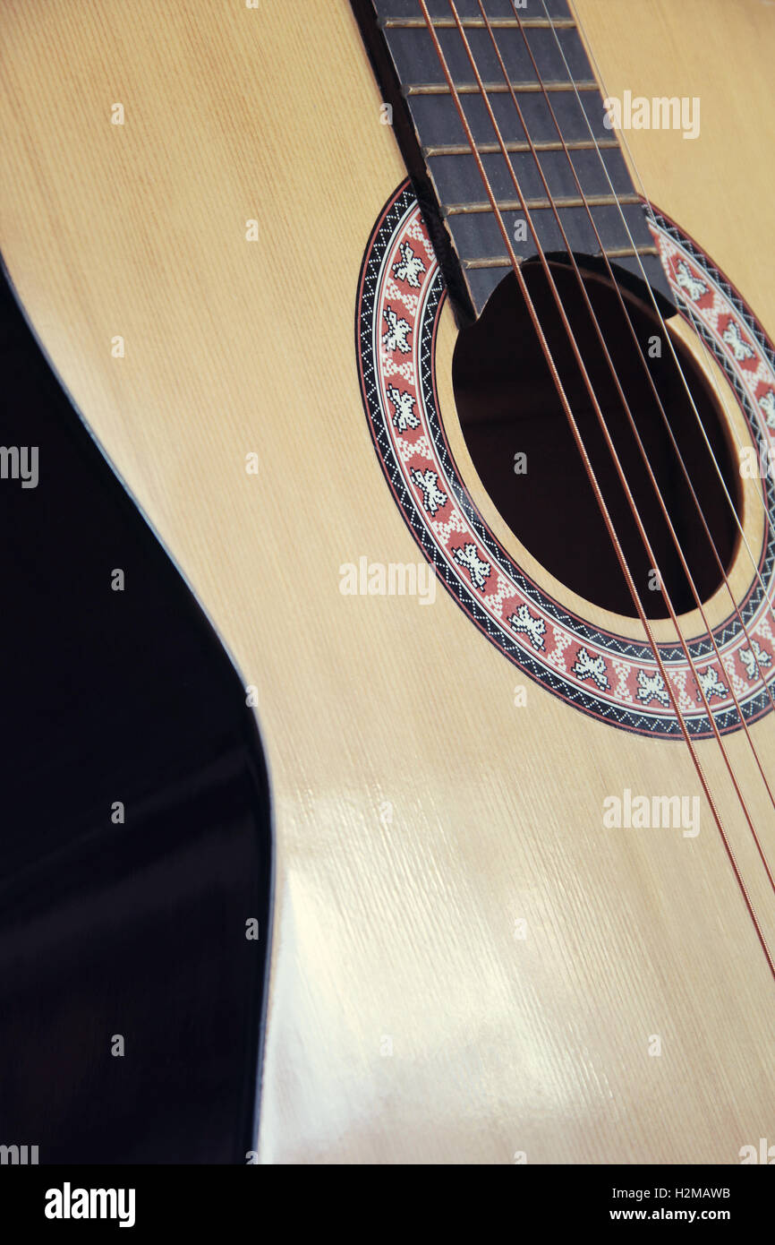 Classic acoustic guitar isolated close up Stock Photo Alamy
