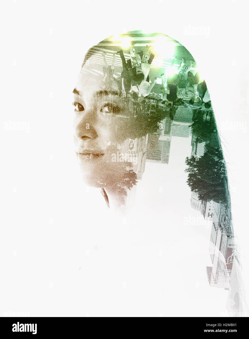 Double exposure silhouette hi-res stock photography and images - Alamy