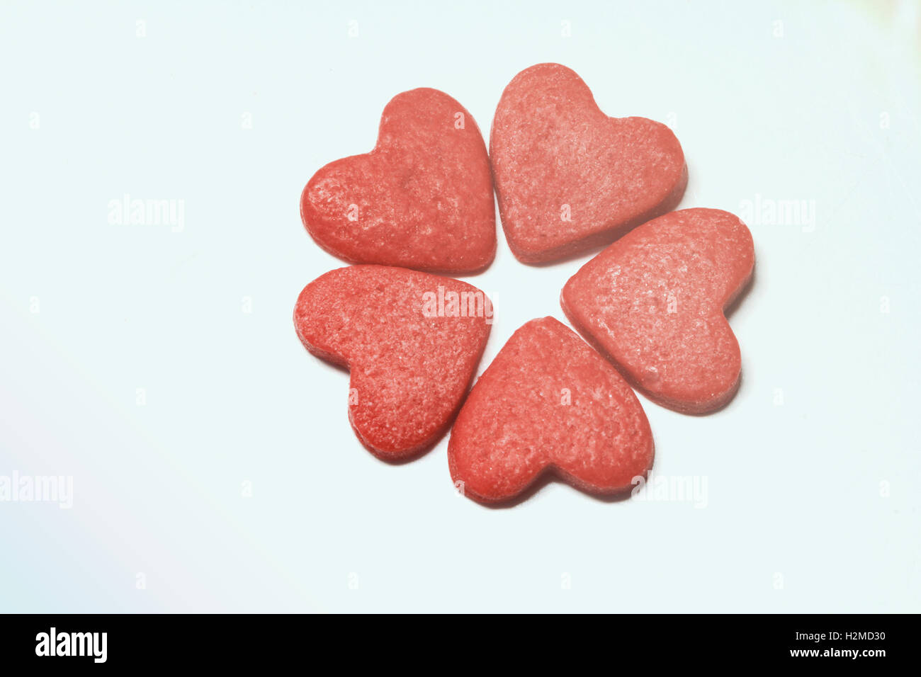 Hearts isolated on white in vintage style Stock Photo - Alamy
