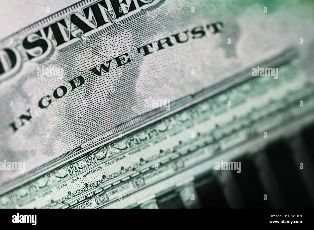 In God we trust from dollar bill Stock Photo
