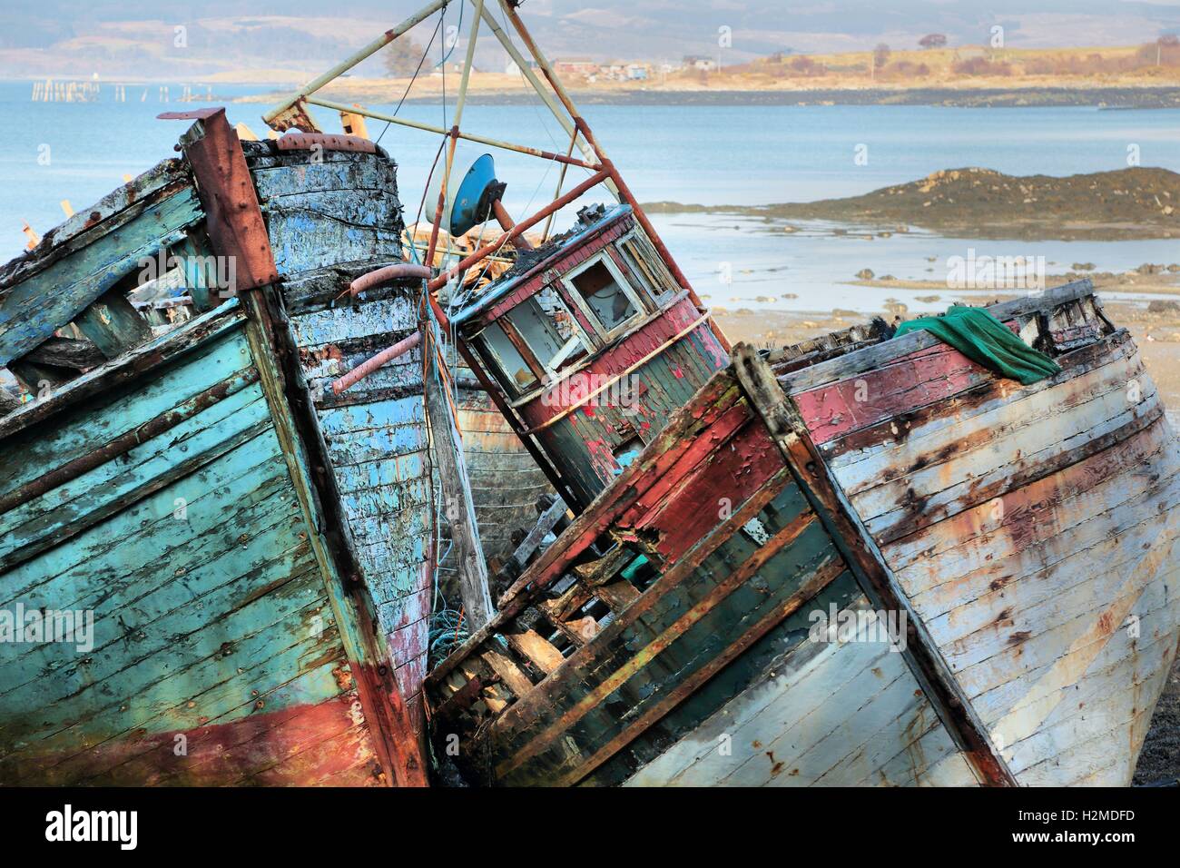 Boat wrecks Stock Photo