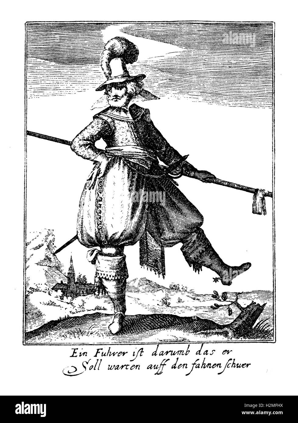 Thirty years war soldier, middle XVII century Stock Photo