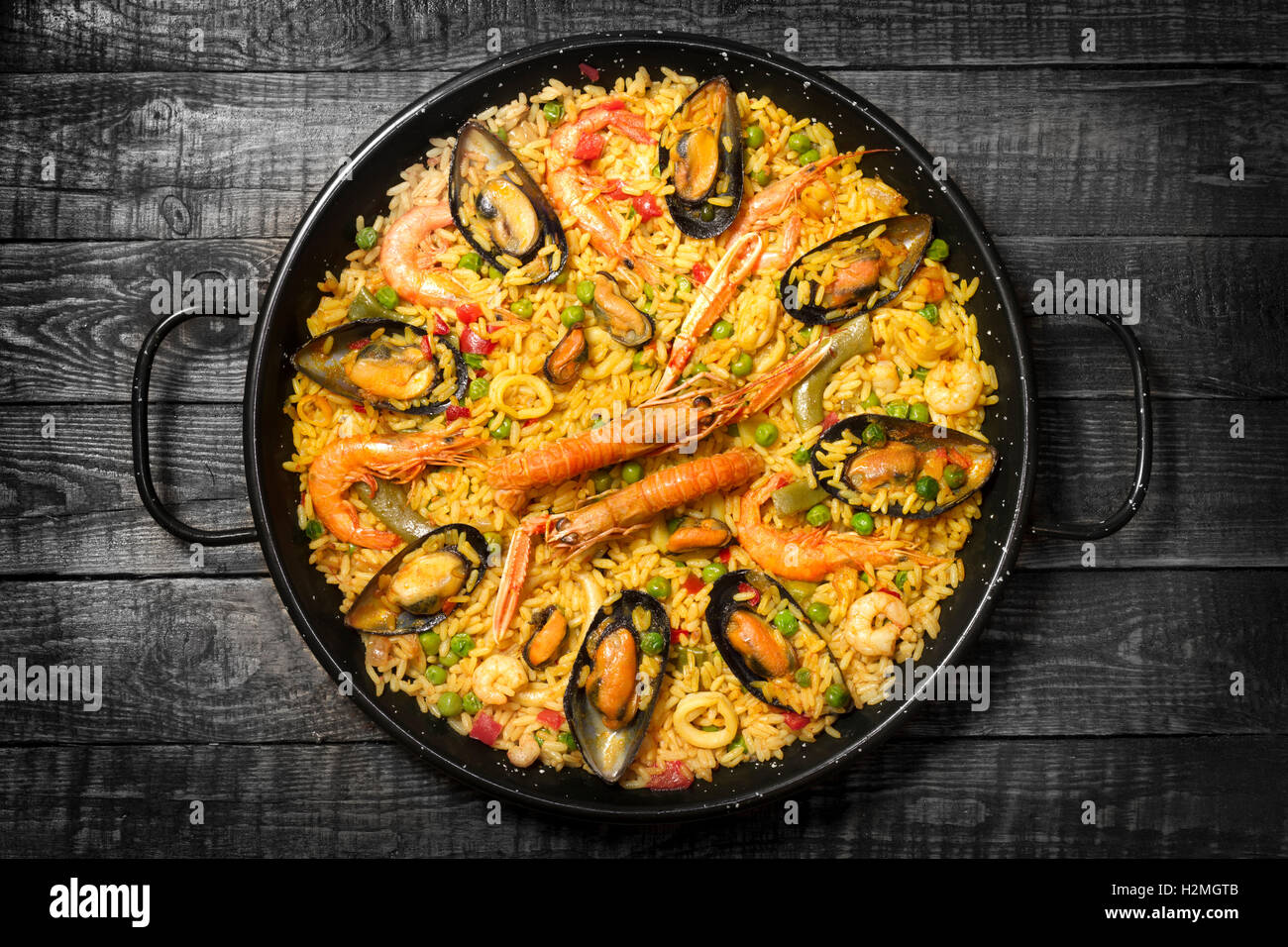 Seafood paella on a table hires stock photography and images Alamy