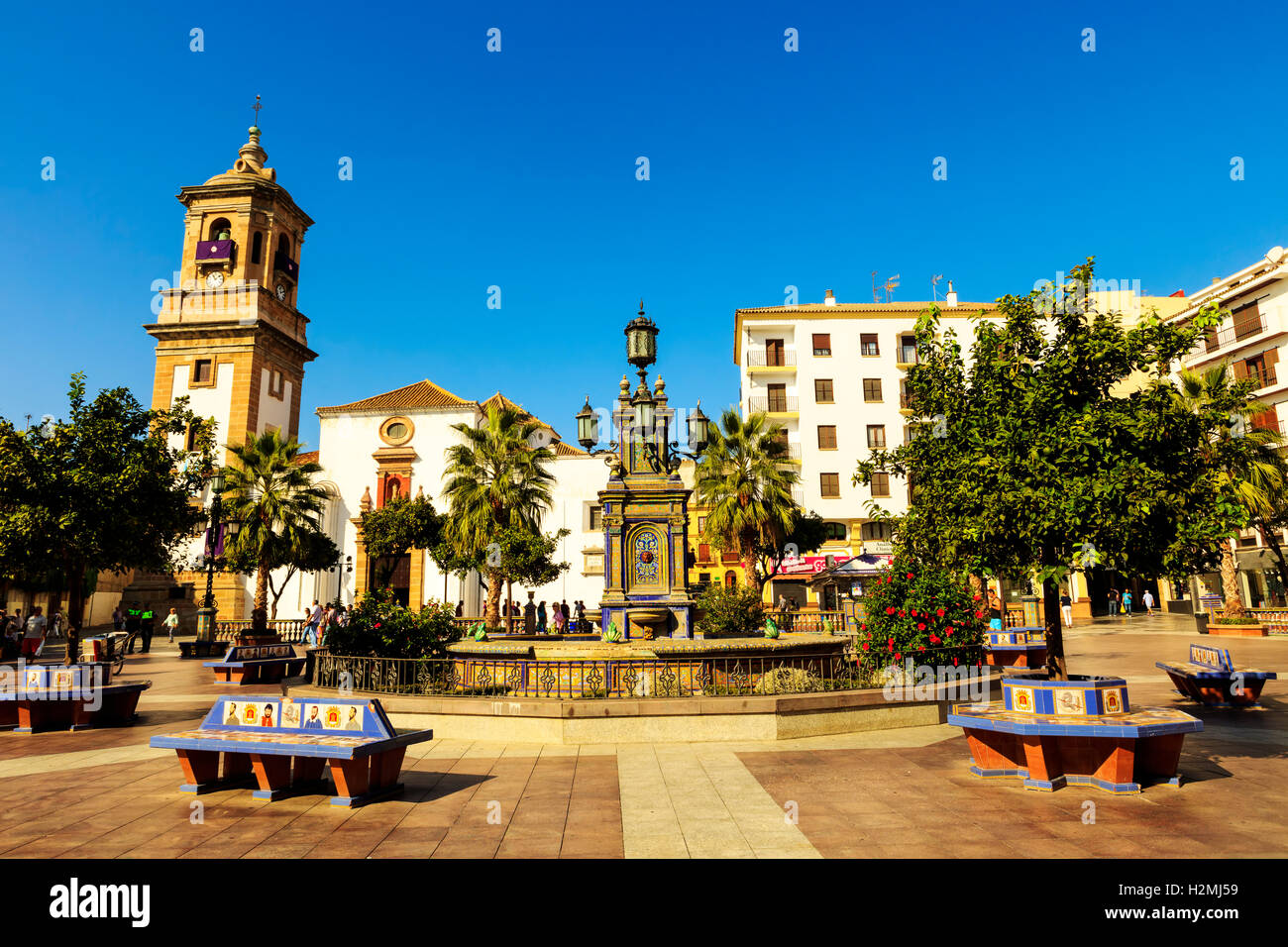 Historic Plaza Alta (High Square) in the old town of Algeciras, Spain