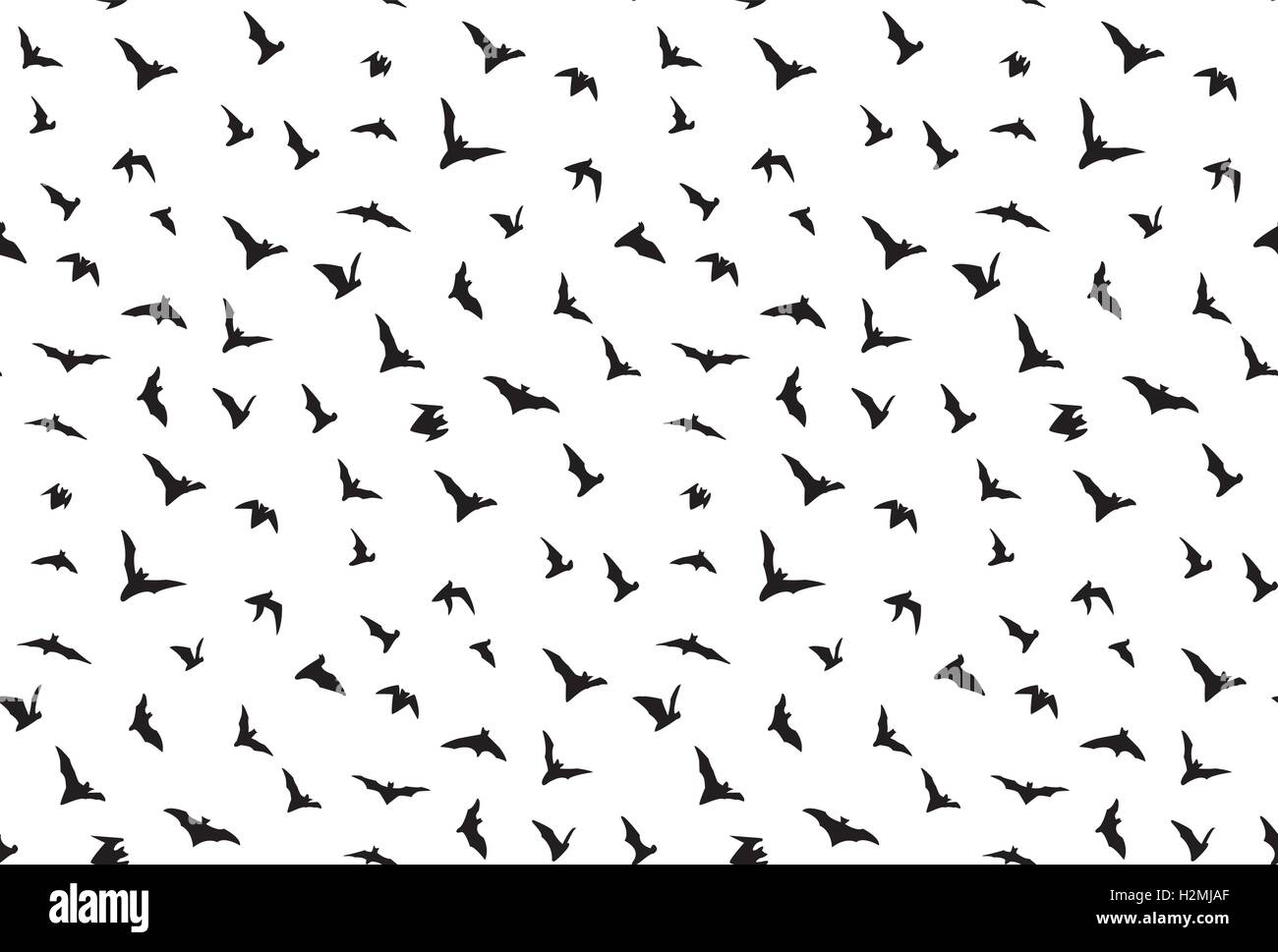 Isolated seamless flying bats pattern on white background Stock Vector