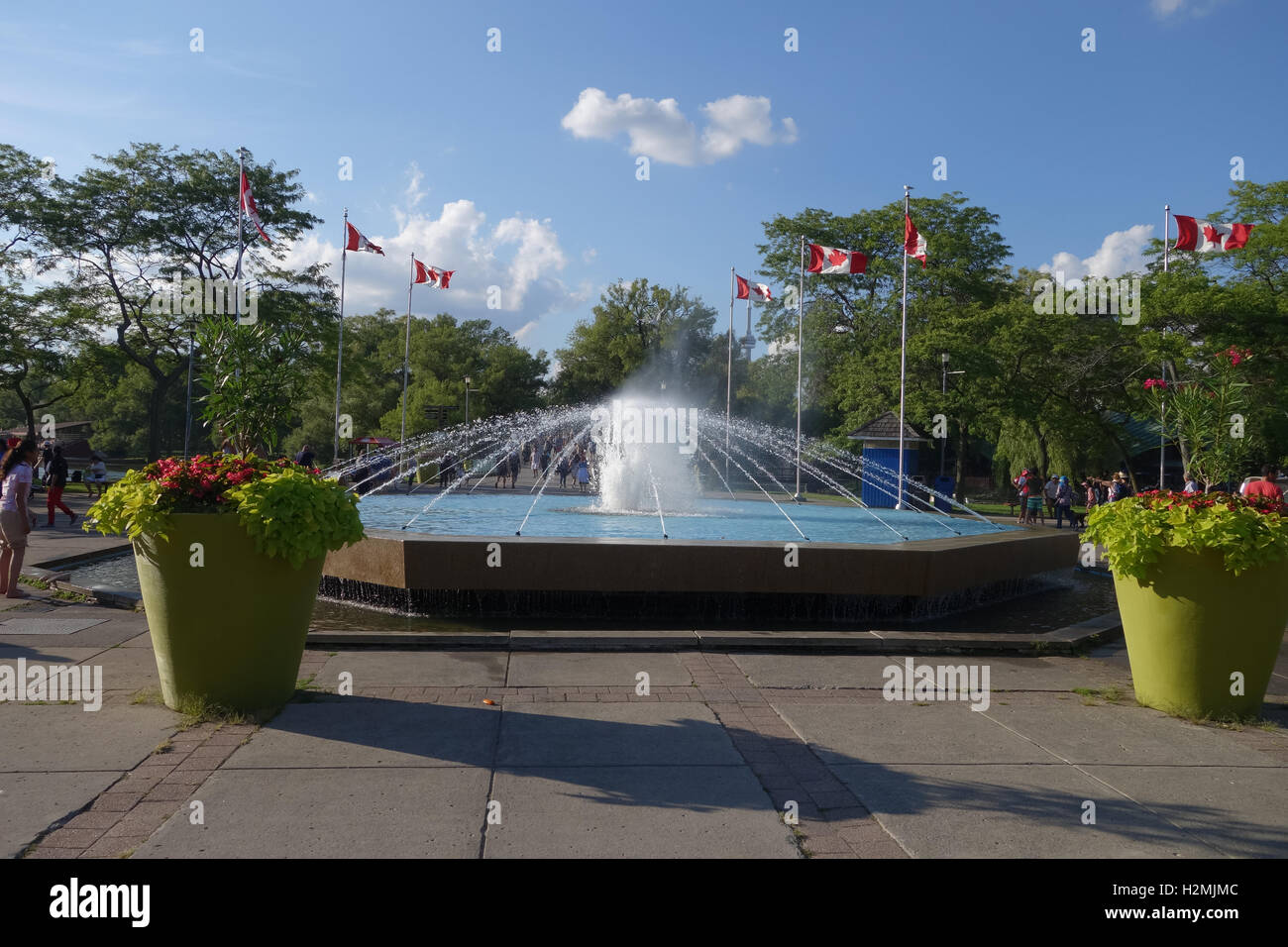 Canada Centre Island Fountain Stock Photo