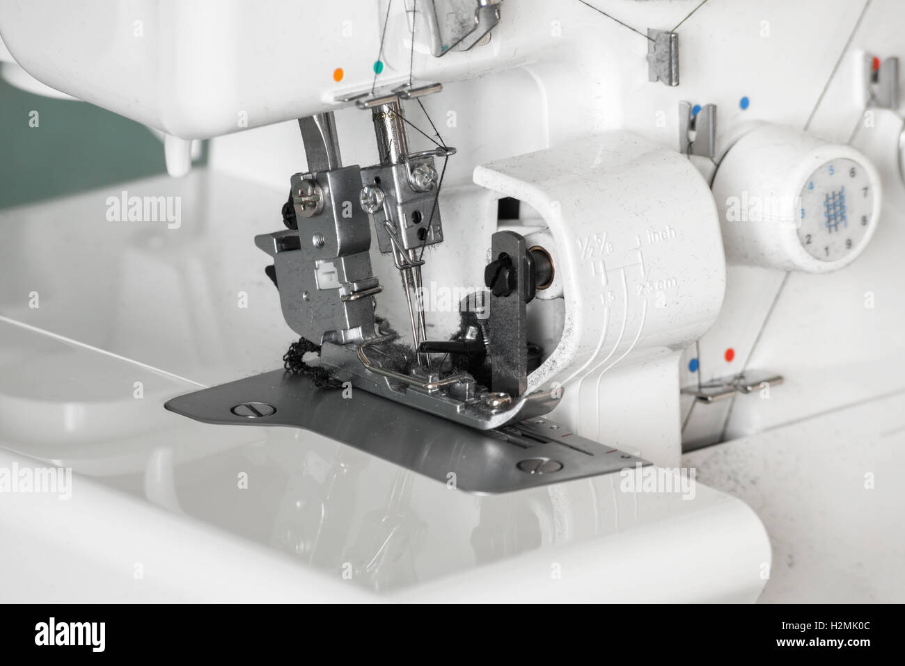 The mechanism of the needle of the sewing machine closeup Stock Photo