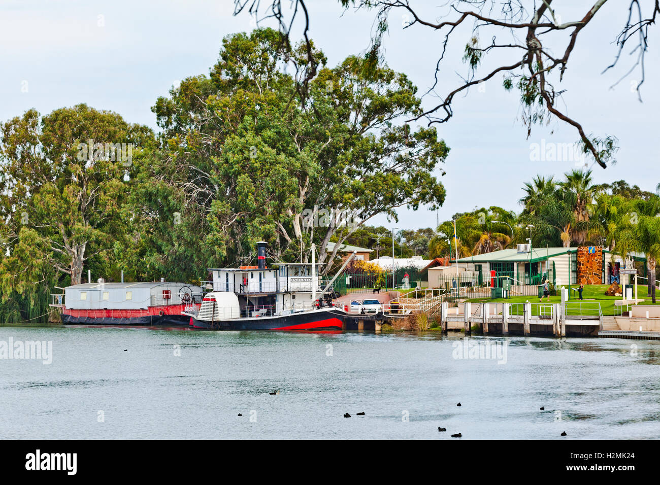 Renmark, South Australia, view of paddle steamer 'Industry' and the