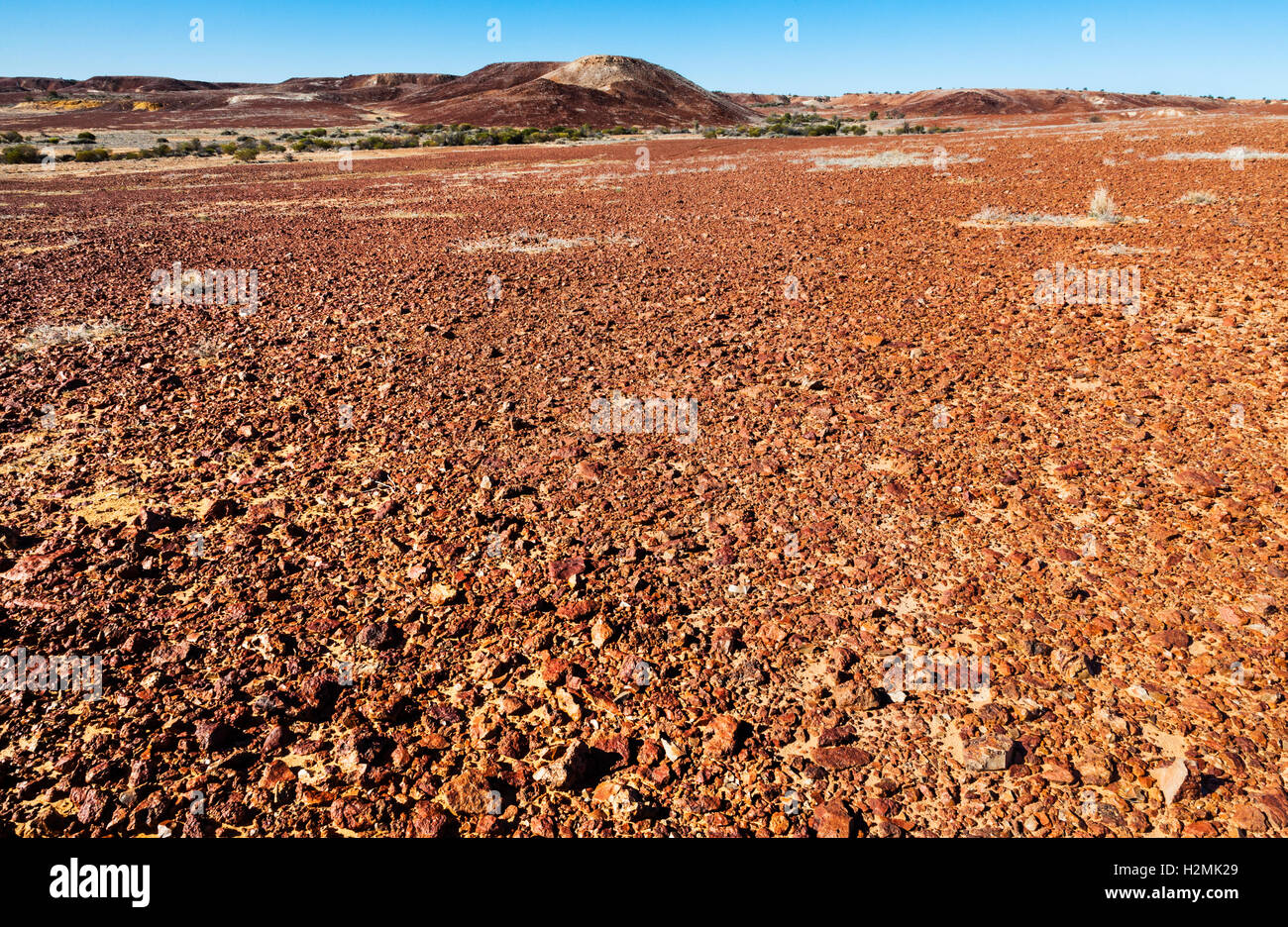Gibber Plain in Sturt's Stony Desert at the Birdsville Track, South Australia Stock Photo