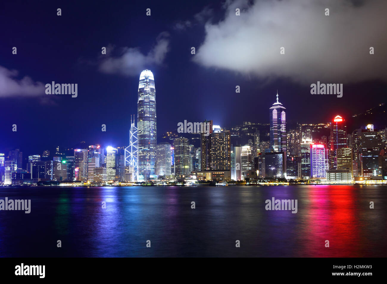 Hong Kong downtown at night Stock Photo - Alamy