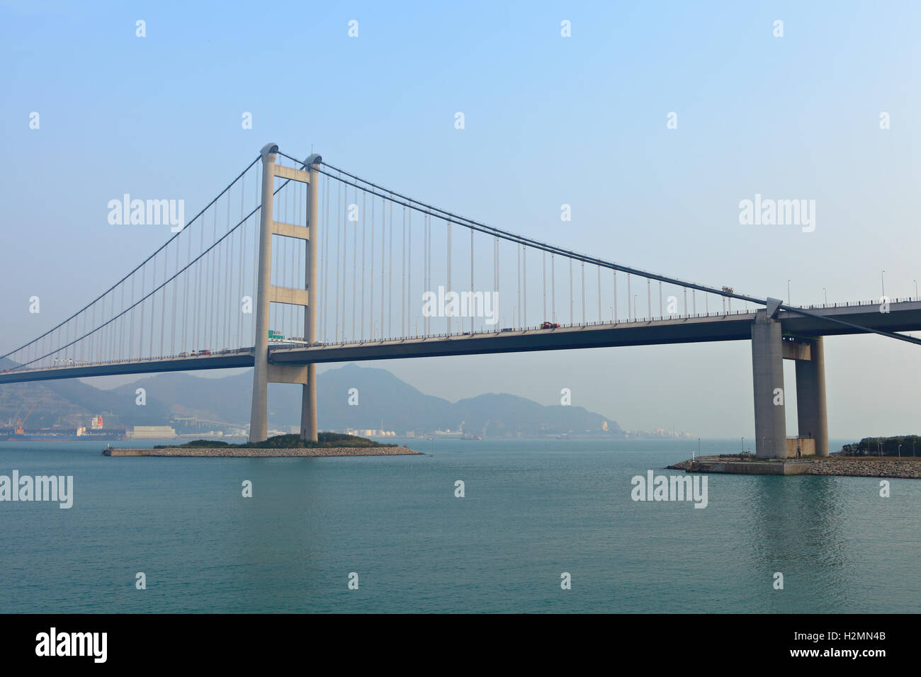 Suspension bridge in Hong Kong Stock Photo Alamy
