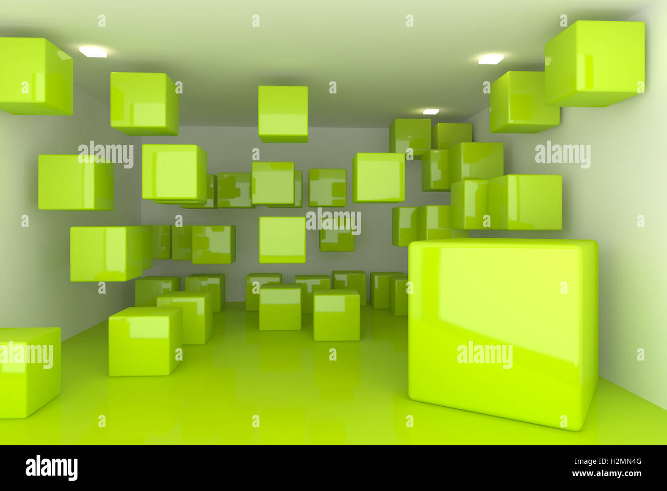 Abstract interior rendering Stock Photo - Alamy