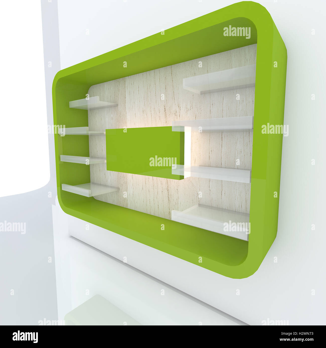 color shelf with white wall Stock Photo Alamy