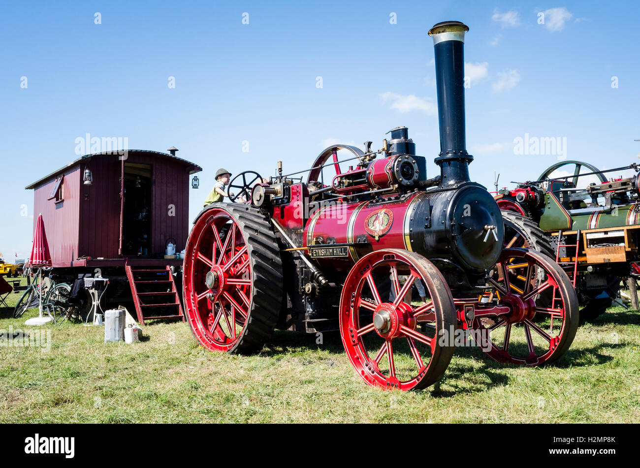 An old steam traction engine over one hundred years old and still in working order Stock Photo