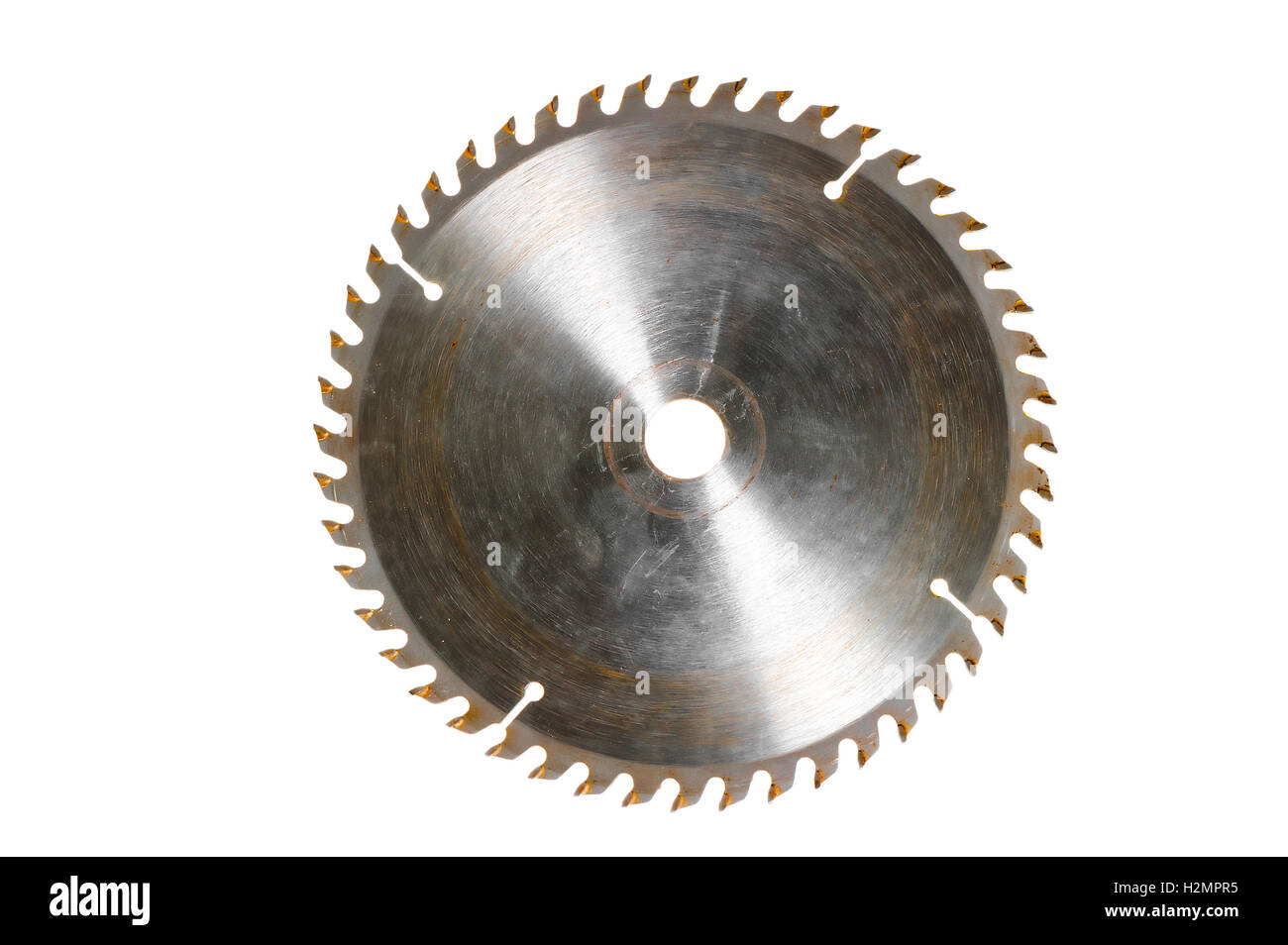 steel blade for a circular saw on a white background Stock Photo Alamy