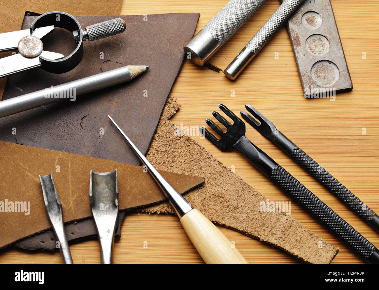 Handmade leathercraft tool Stock Photo Alamy