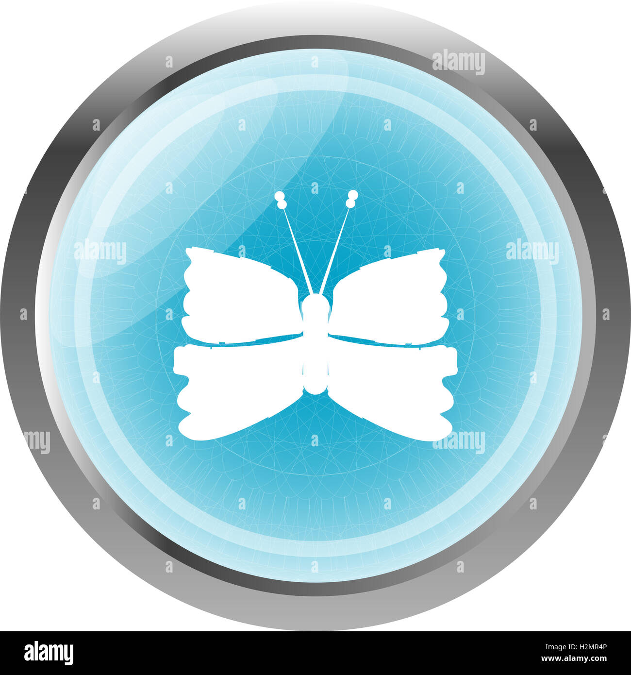 Butterfly Icon on Internet Button Original Illustration Stock Photo - Alamy