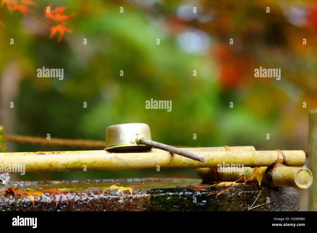 Ladle in Japanese temple Stock Photo