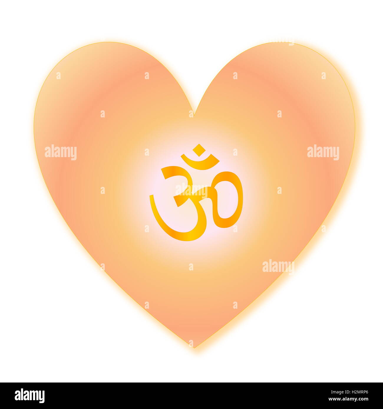 Aum in heart Stock Photo