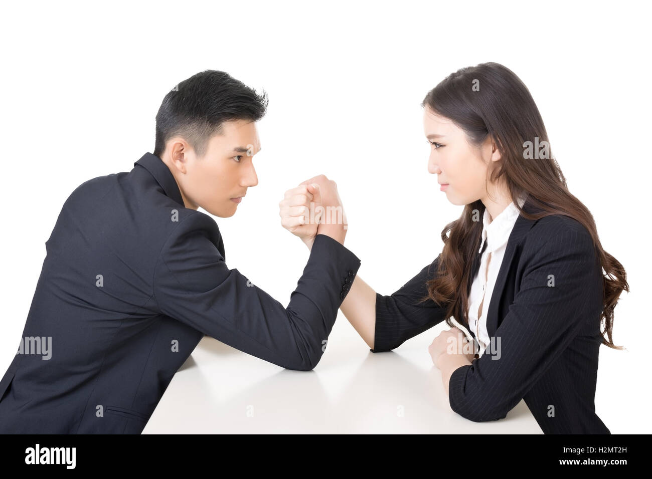 business arm wrestling Stock Photo