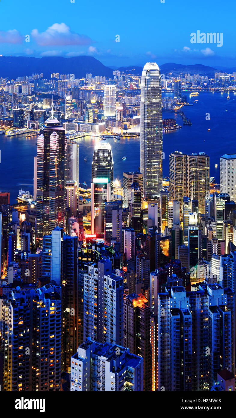 Hong Kong skyline at night Stock Photo - Alamy