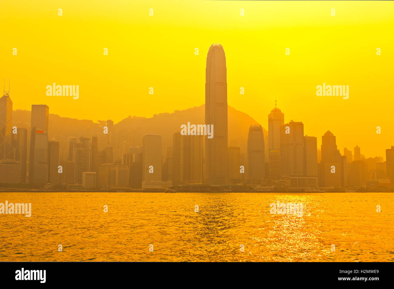 Hong Kong city at sunset Stock Photo - Alamy