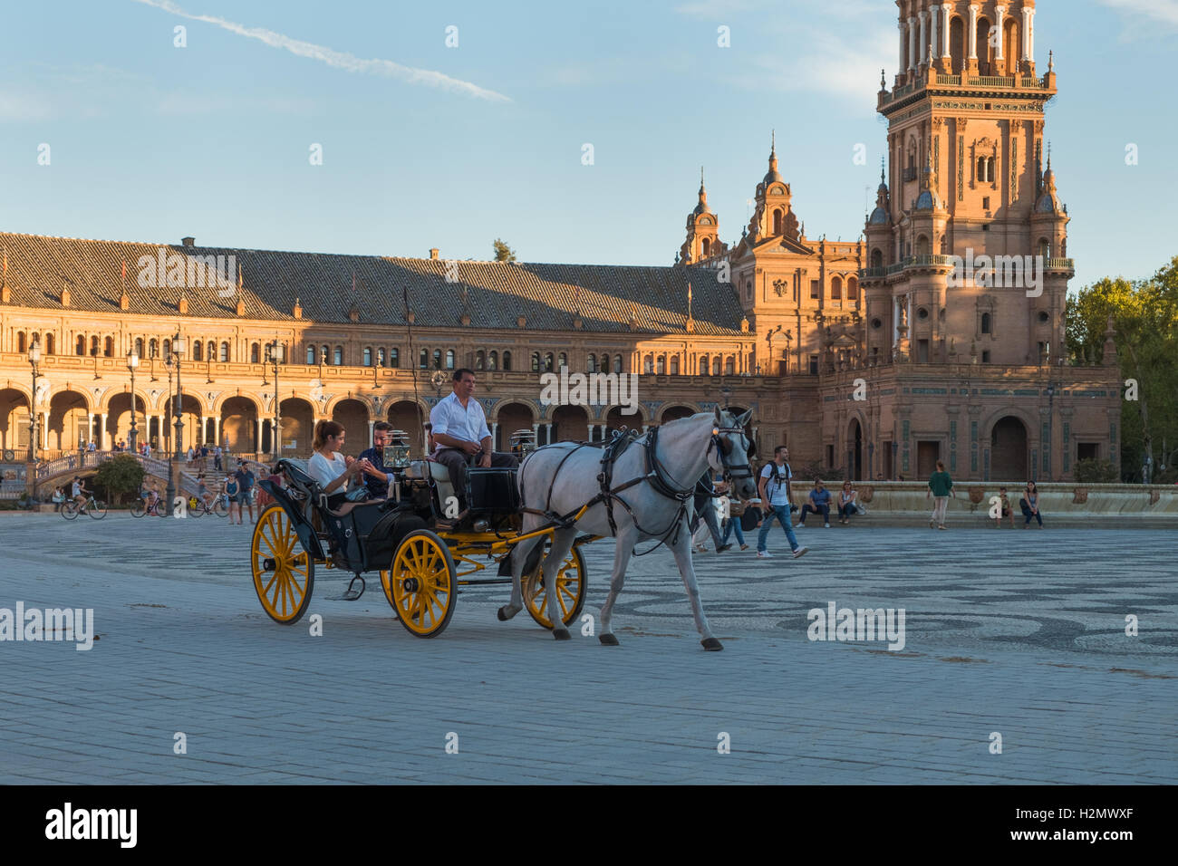 Tourist horse and carriage, Plaza de Espana Stock Photo
