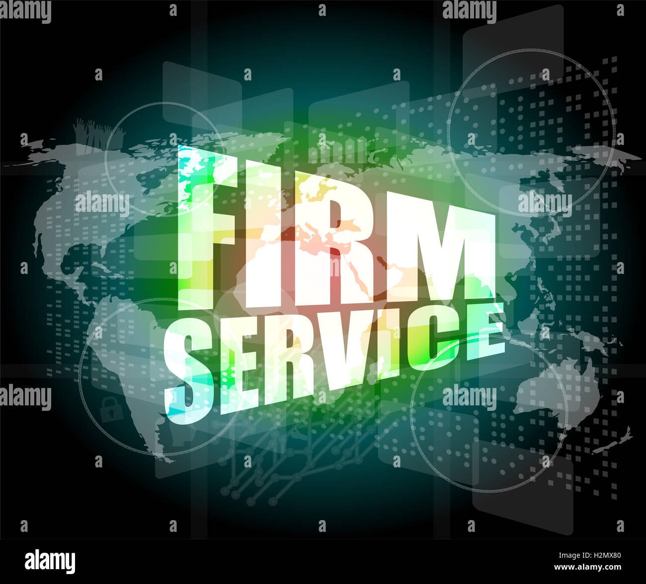 firm service words on digital touch screen interface Stock Photo