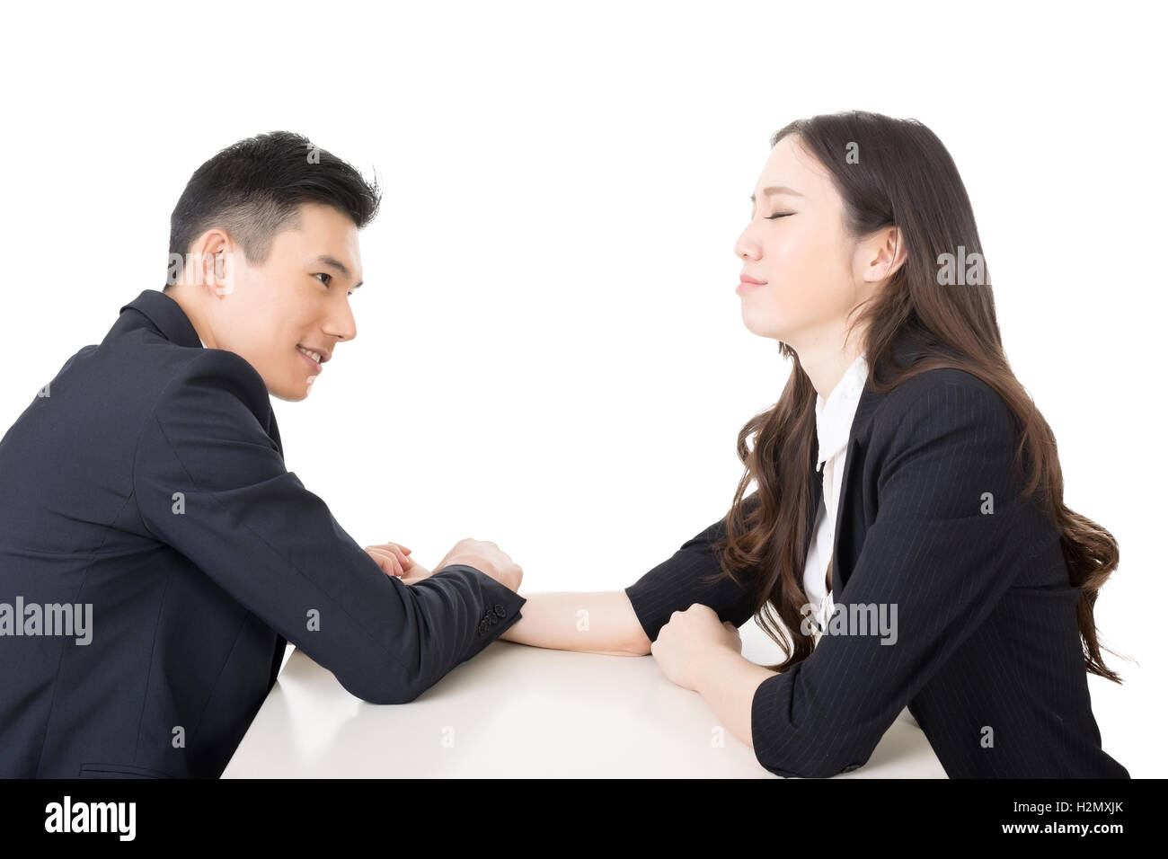 business arm wrestling Stock Photo