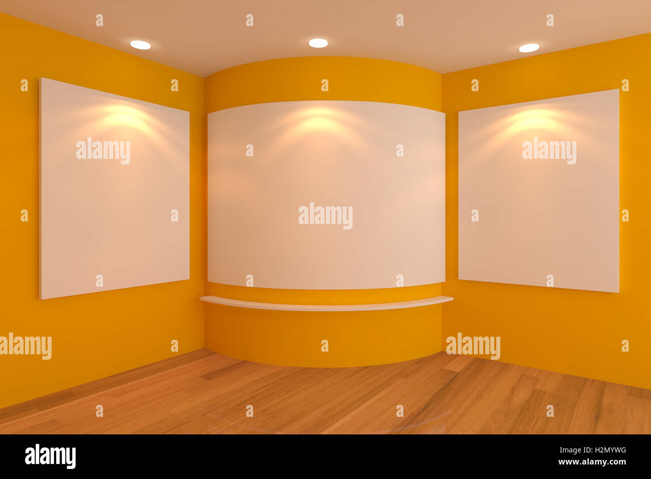 gallery yellow corner room Stock Photo Alamy