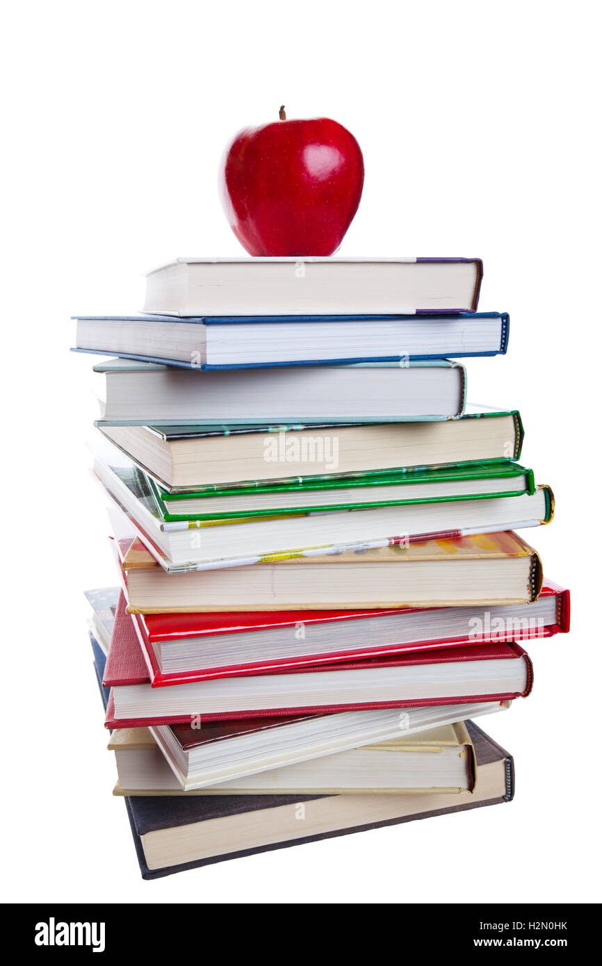 Books With Apple Stock Photo - Alamy