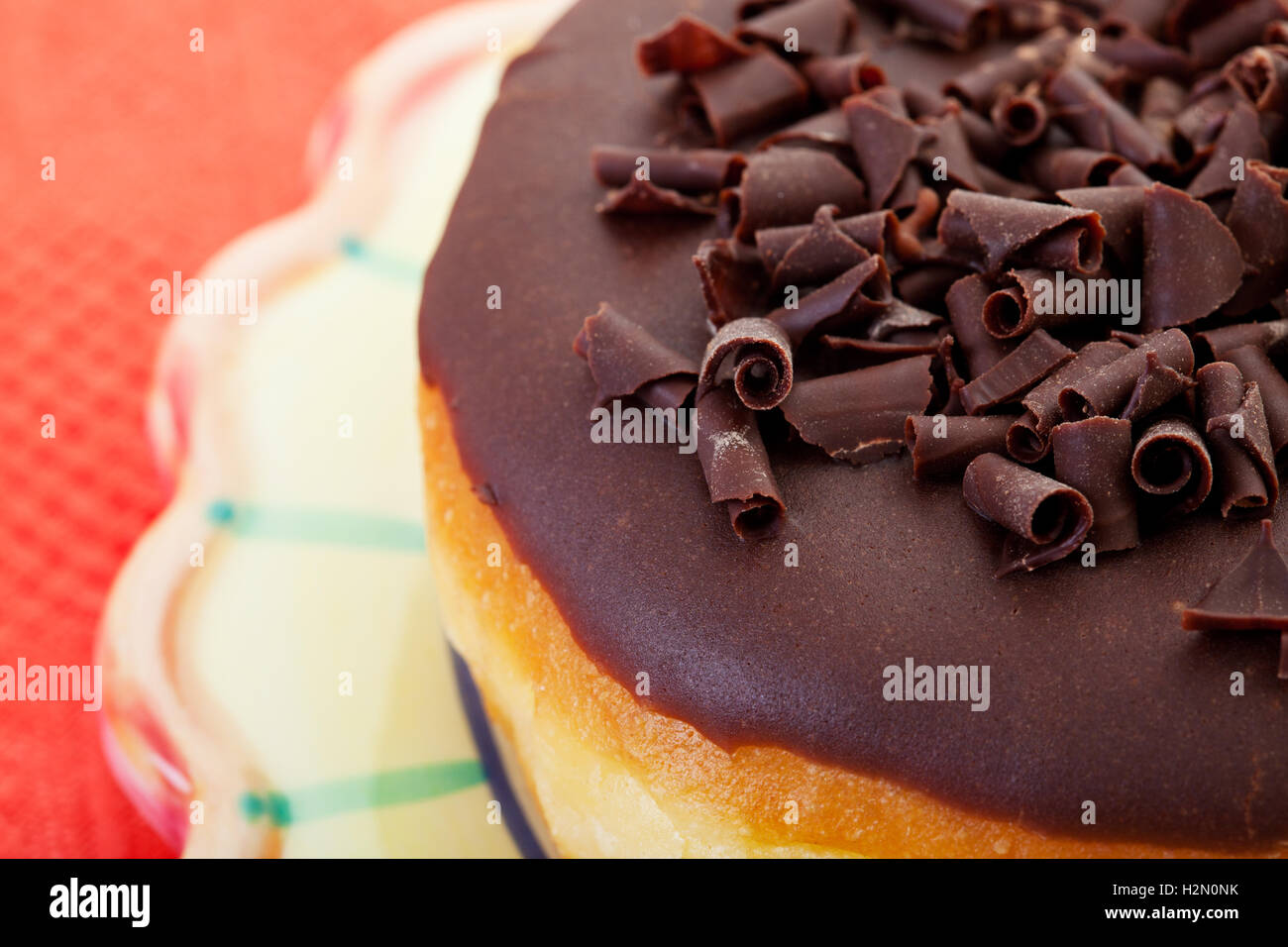 Chocolate Bismark Doughnut Stock Photo