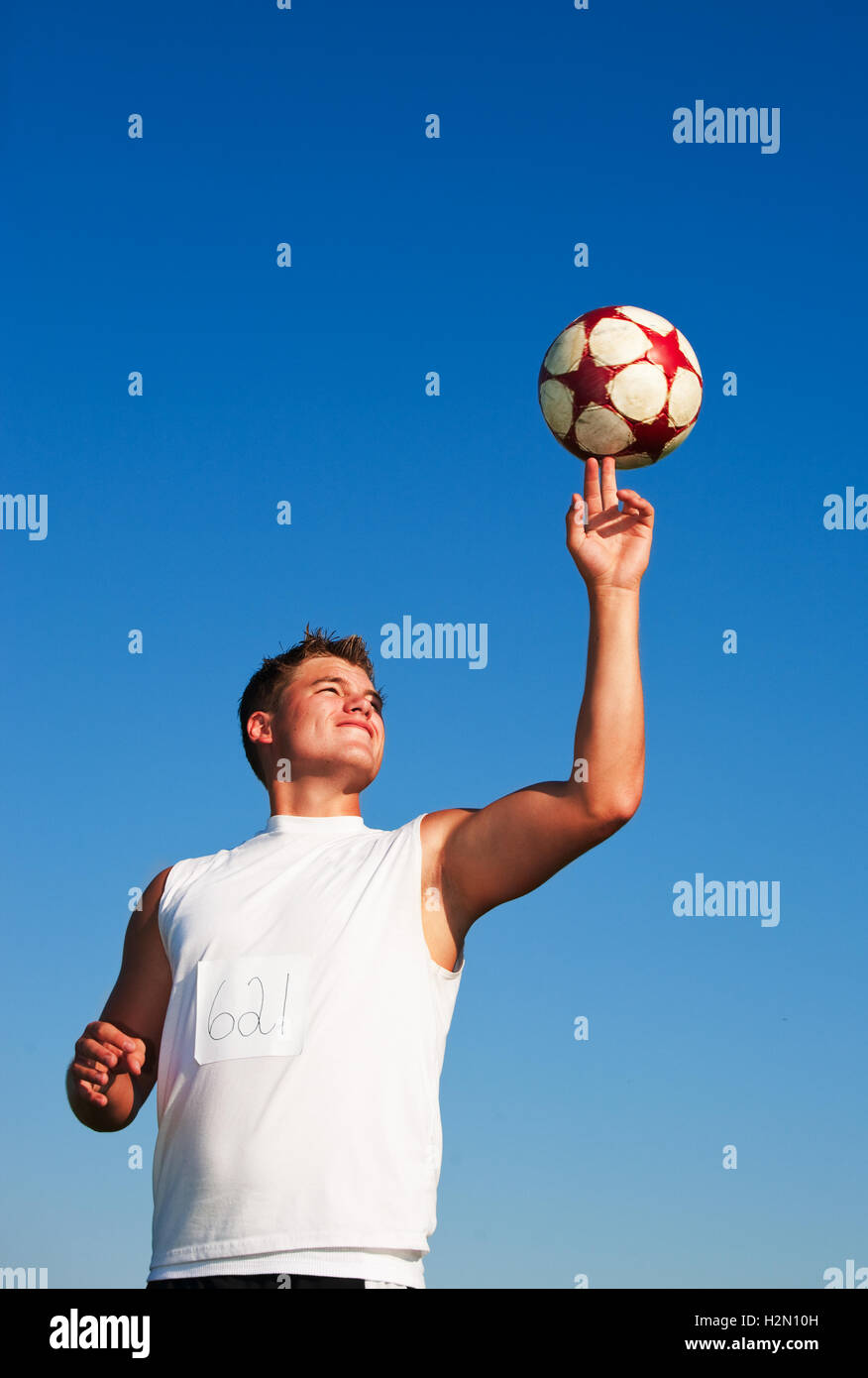 Spinning Soccer Ball Stock Photo Alamy