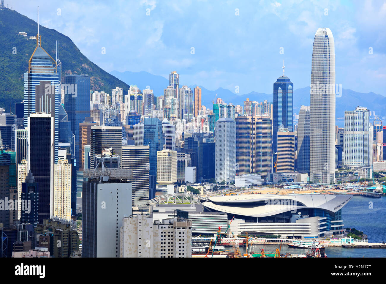Hong Kong commercial district Stock Photo Alamy