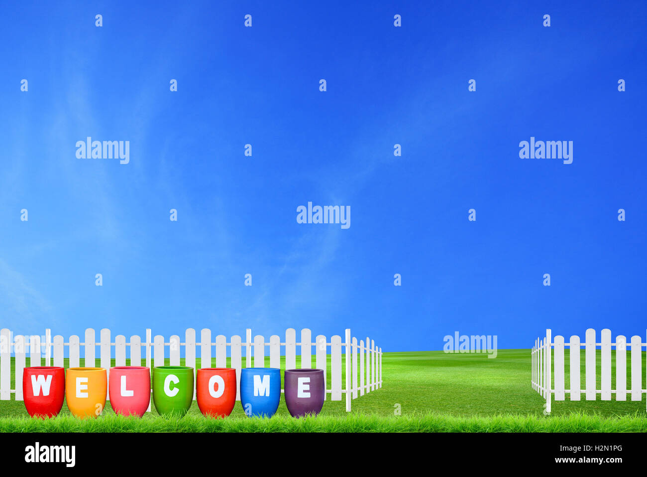 Welcome yard sign hi-res stock photography and images - Alamy