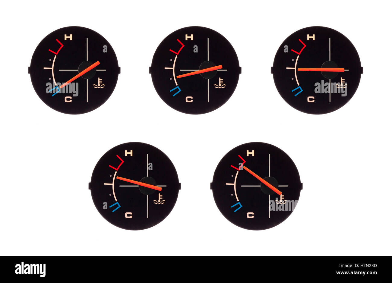 Hot and cold temperature guage Cut Out Stock Images & Pictures - Alamy