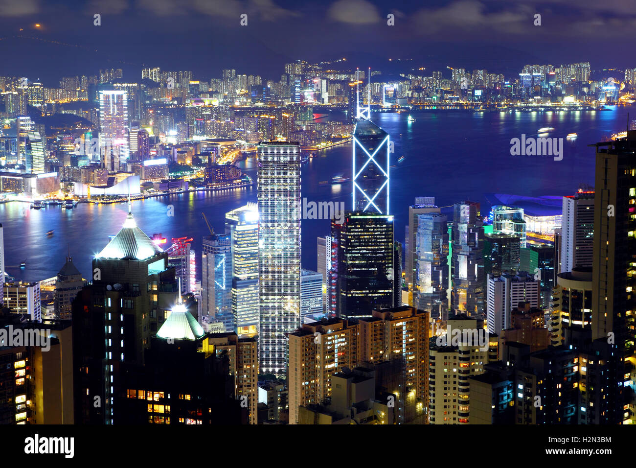 Hong Kong cityscape at night Stock Photo - Alamy