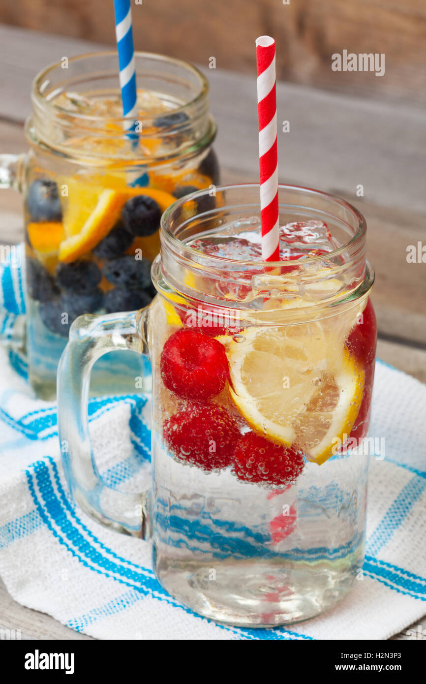 Sparkling Fruit Drinks Stock Photo - Alamy