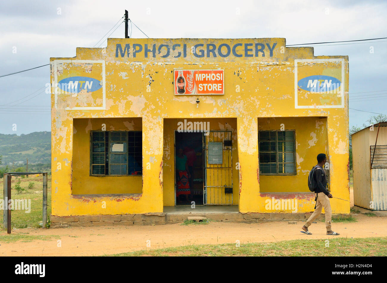 Grocery store on the main road(MR3)Swaziland from Kruger Park to Manzini, eSwatini formerly Swaziland , South Africa Stock Photo