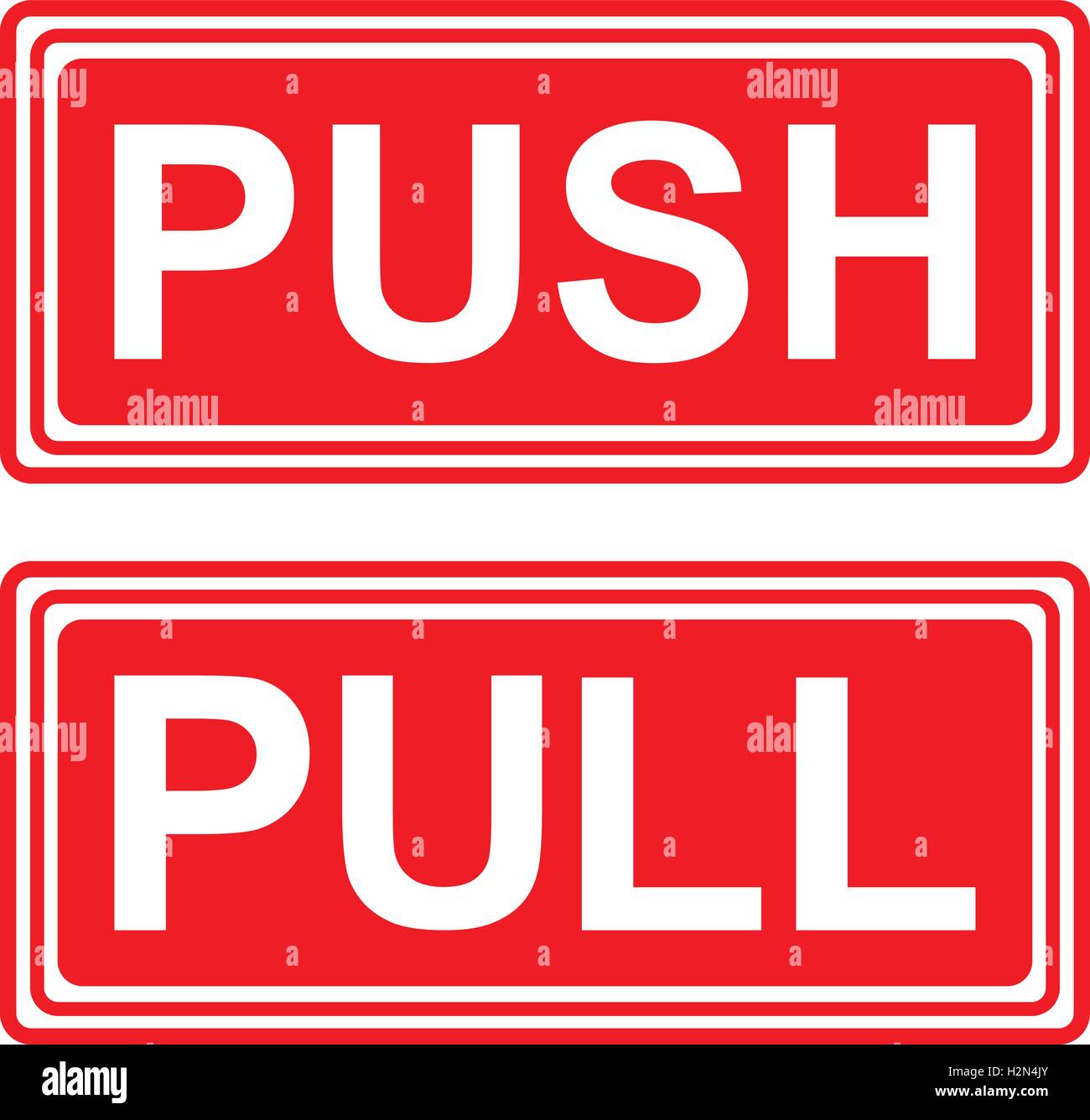 PUSH AND PULL SIGNS, red vector illustrations Stock Vector Image & Art