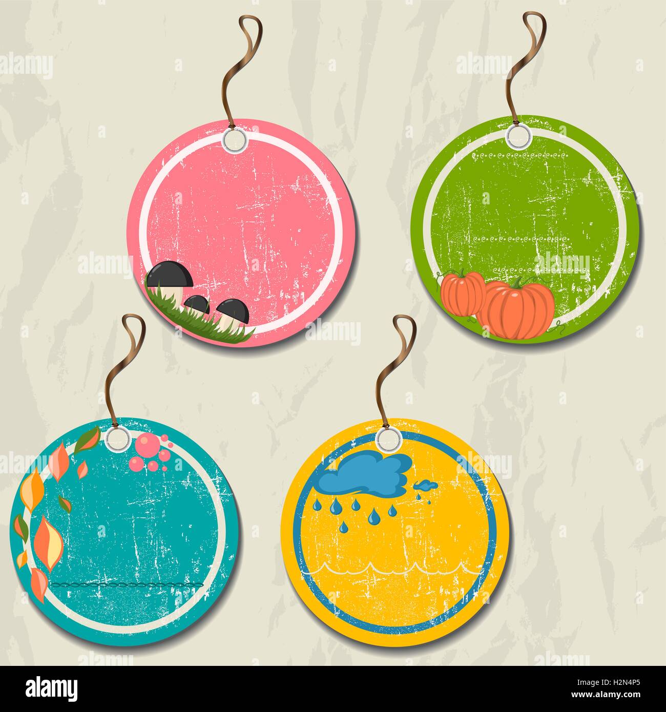 Set of 4 retro autumn tags Stock Vector Image & Art - Alamy